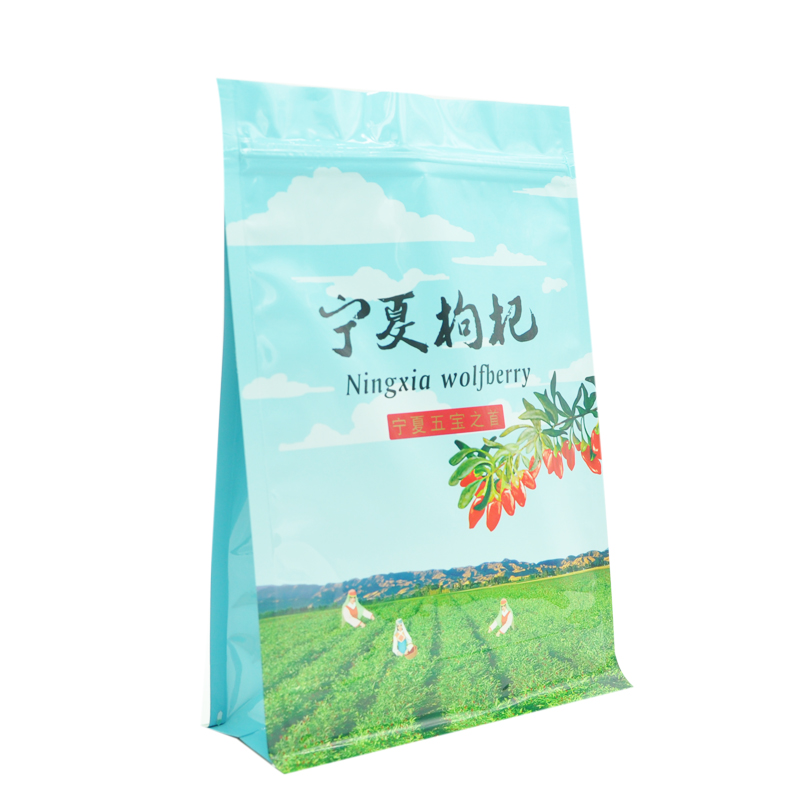 Resealable Aluminum Foil Flat Bottom Food Packaging Pouch Bag