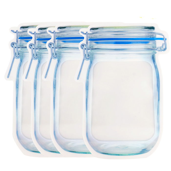 Custom Plastic Laminated Mason Jar Bag Candy Special Shaped Pouch Mason Jar Bags