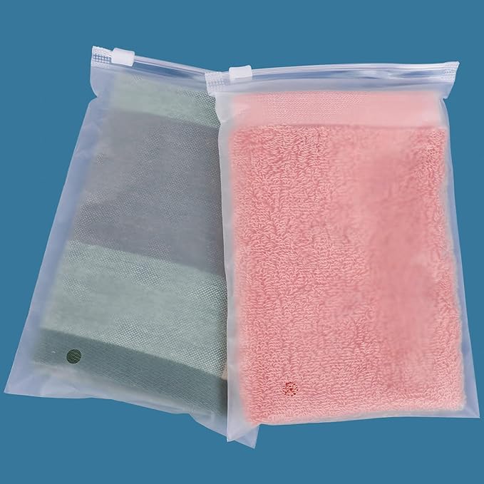 Clothes Packaging Bags for Shipping Zipper Plastic Bags for Clothing, Clear Apparel Bag for T-Shirt, Shirt with Vent Holes