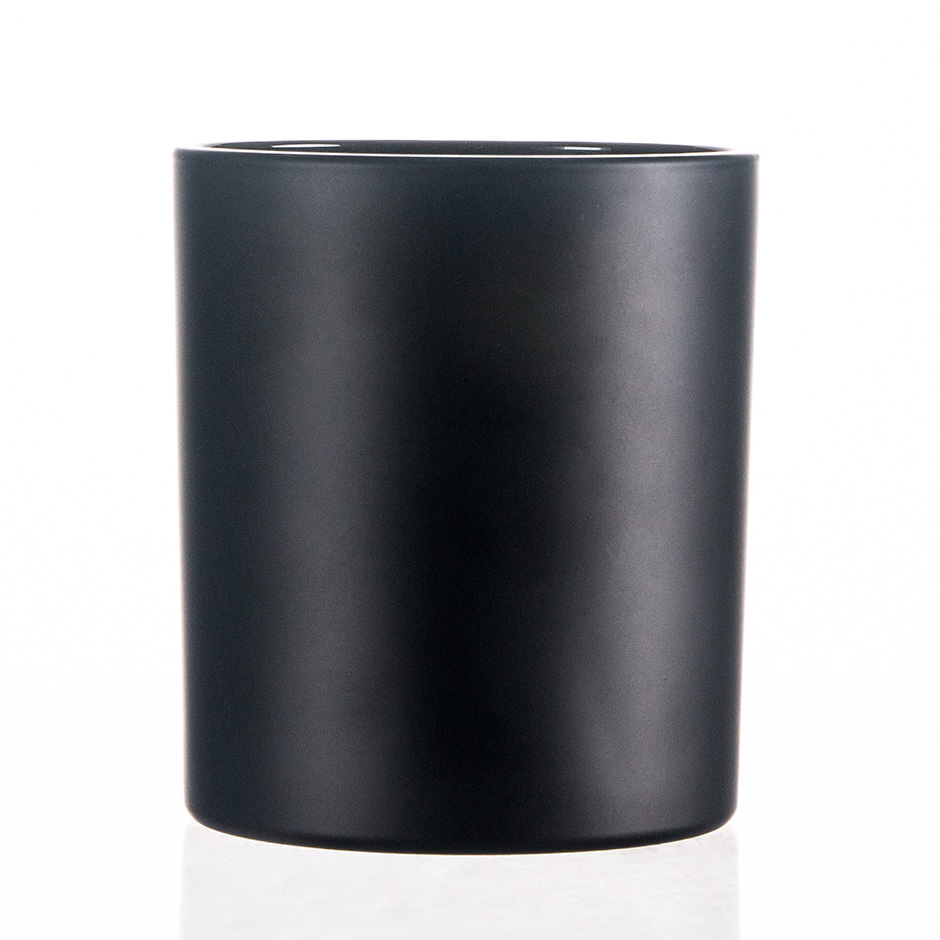 Matte Black Glass Candle Jar 11oz Wholesale