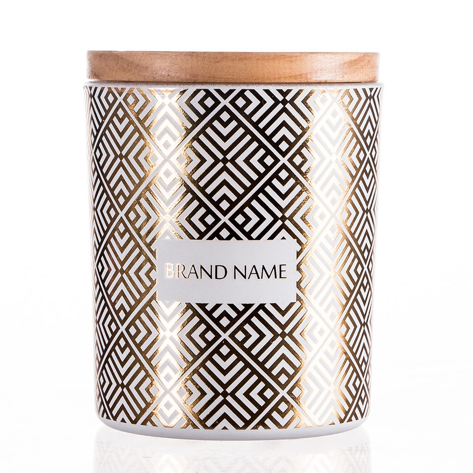 11oz Gold Stamping Candle Holder Glass
