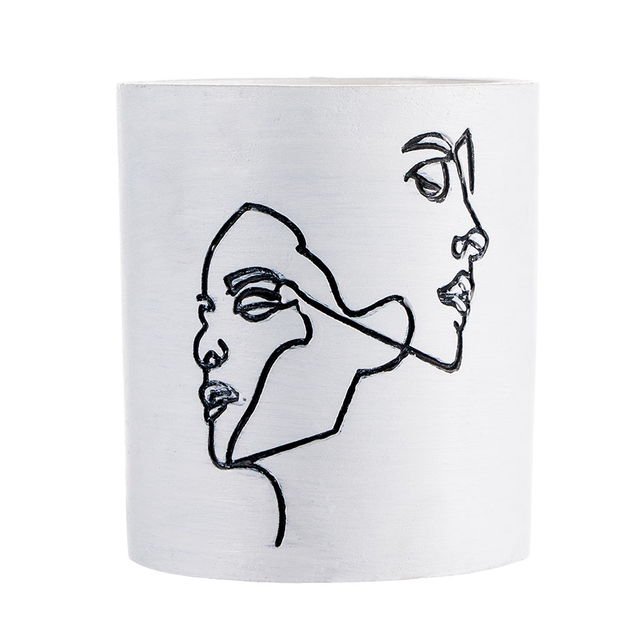 The Lovers 10oz Home Fragrance Cement Candle Holder Wholesale