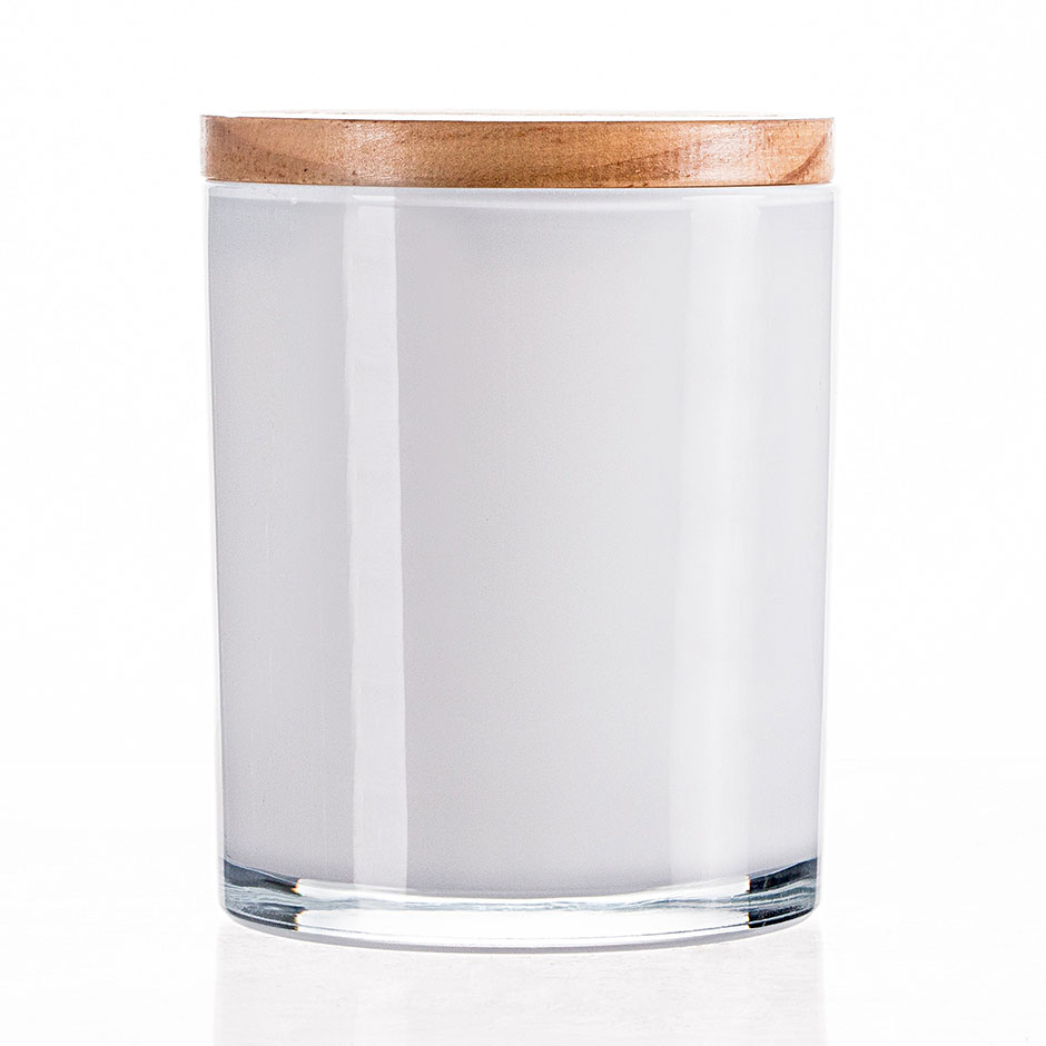White Candle Holder Glass 11oz