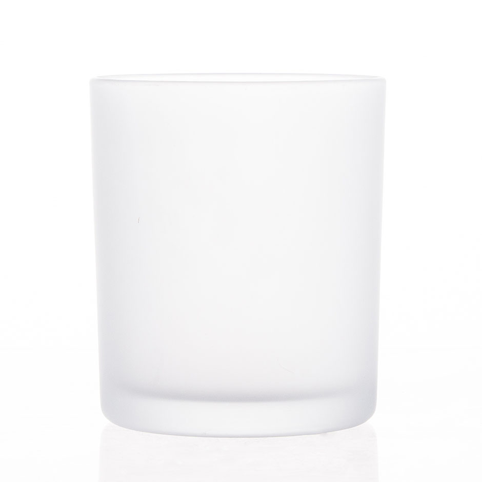 Frosted Glass Candle Holder With 11oz Wax Fill
