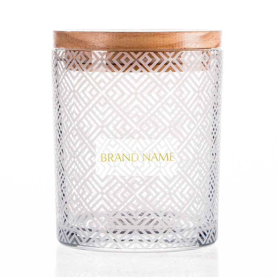 Frosted Decal Candle Holder 11oz