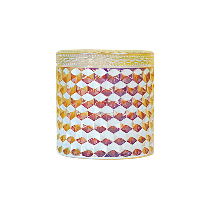 Gorgeous Iridescent Diamond Candle Jar 12oz