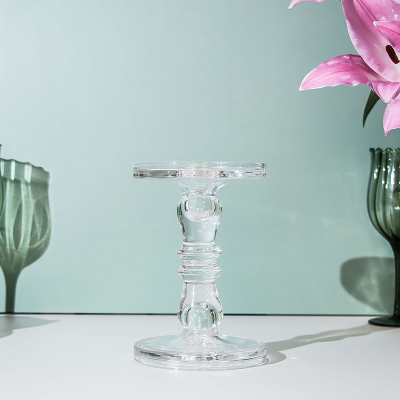Handmade Glass Pillar, Taper, Candlestick Candle Holder D 5.11