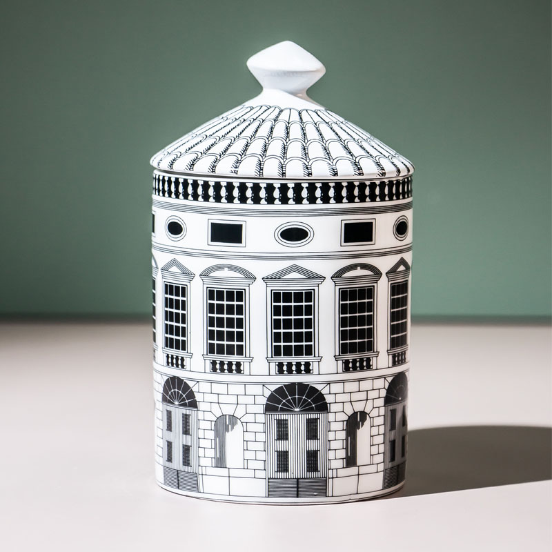 Ceramic Candle Jar with Lid for Scented Candle OEM & ODM, European Architecture-Large