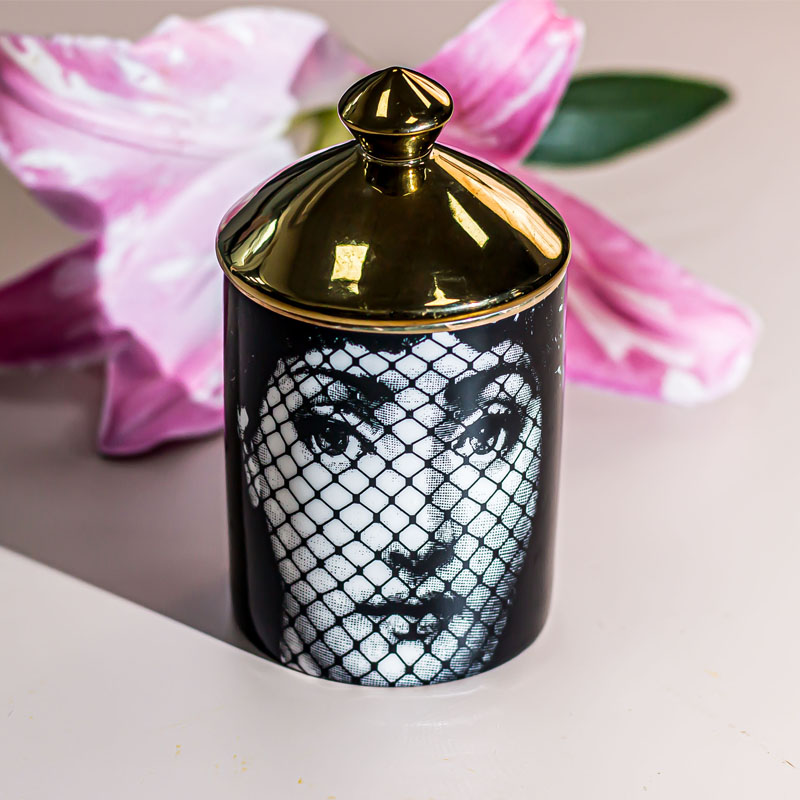 Artisan Ceramic Candle Holder with Lid for Scented Candle, Jewelry and Key Holder, Home Decor for Living Room