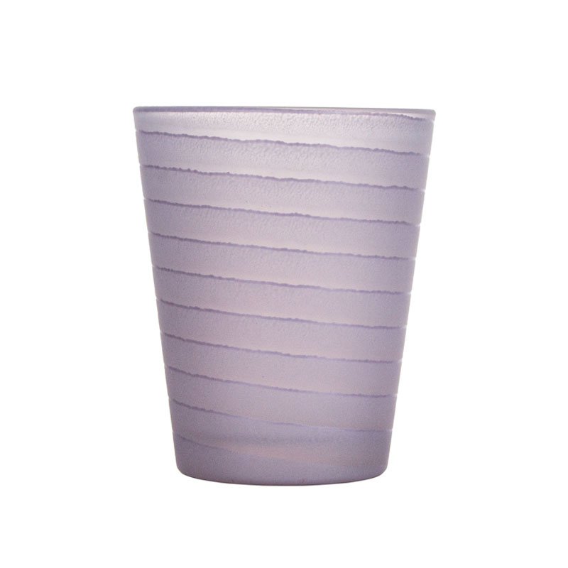 14oz Highball Glassware Candle Holder with Etching Finishing Sand Wave