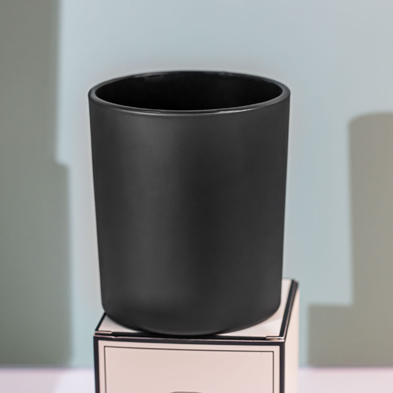 Matte Black Glass Candle Holder 8oz for Scented Candles