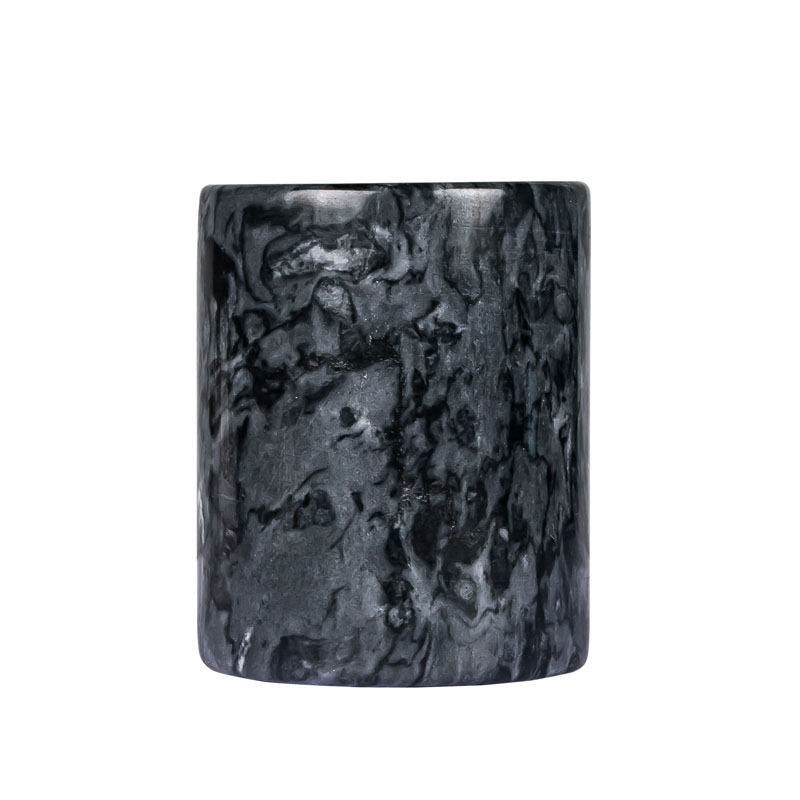Marble Candle Holder Jar  7oz Black for Scented Candles Wholesale
