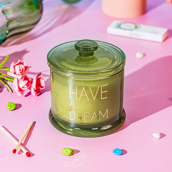 Empty Colored 9oz Glass Container With Lid Wholesale HAVE a DREAM