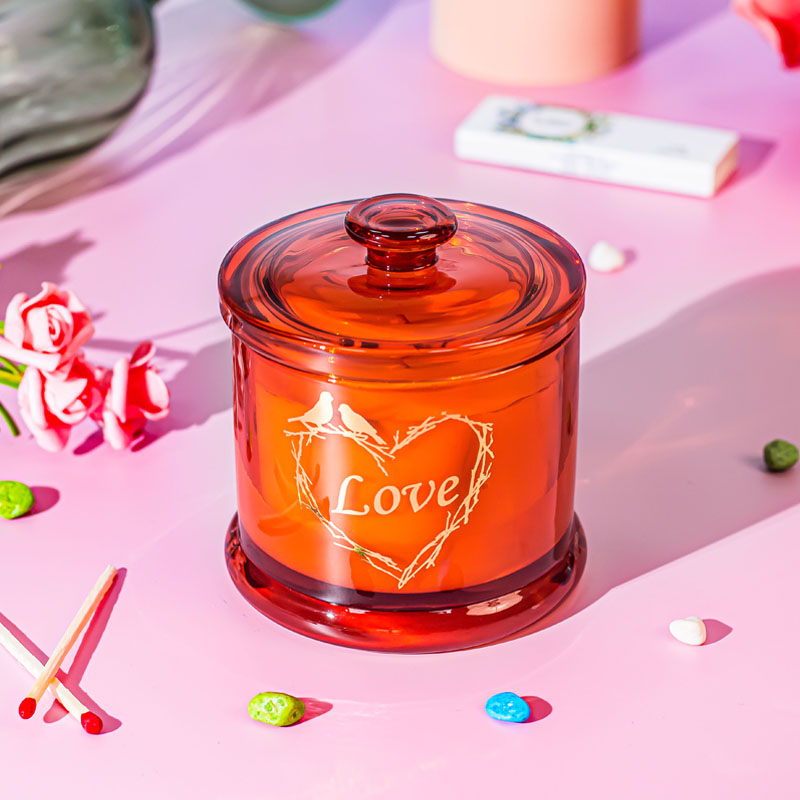 Bulk Wholesale Love Candle Container Glass Jar With Lid 9oz