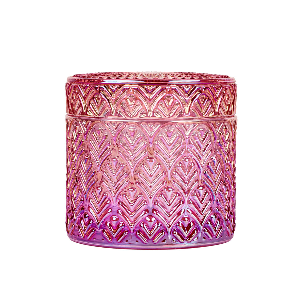 Customized Embossment Candle Holder Glass