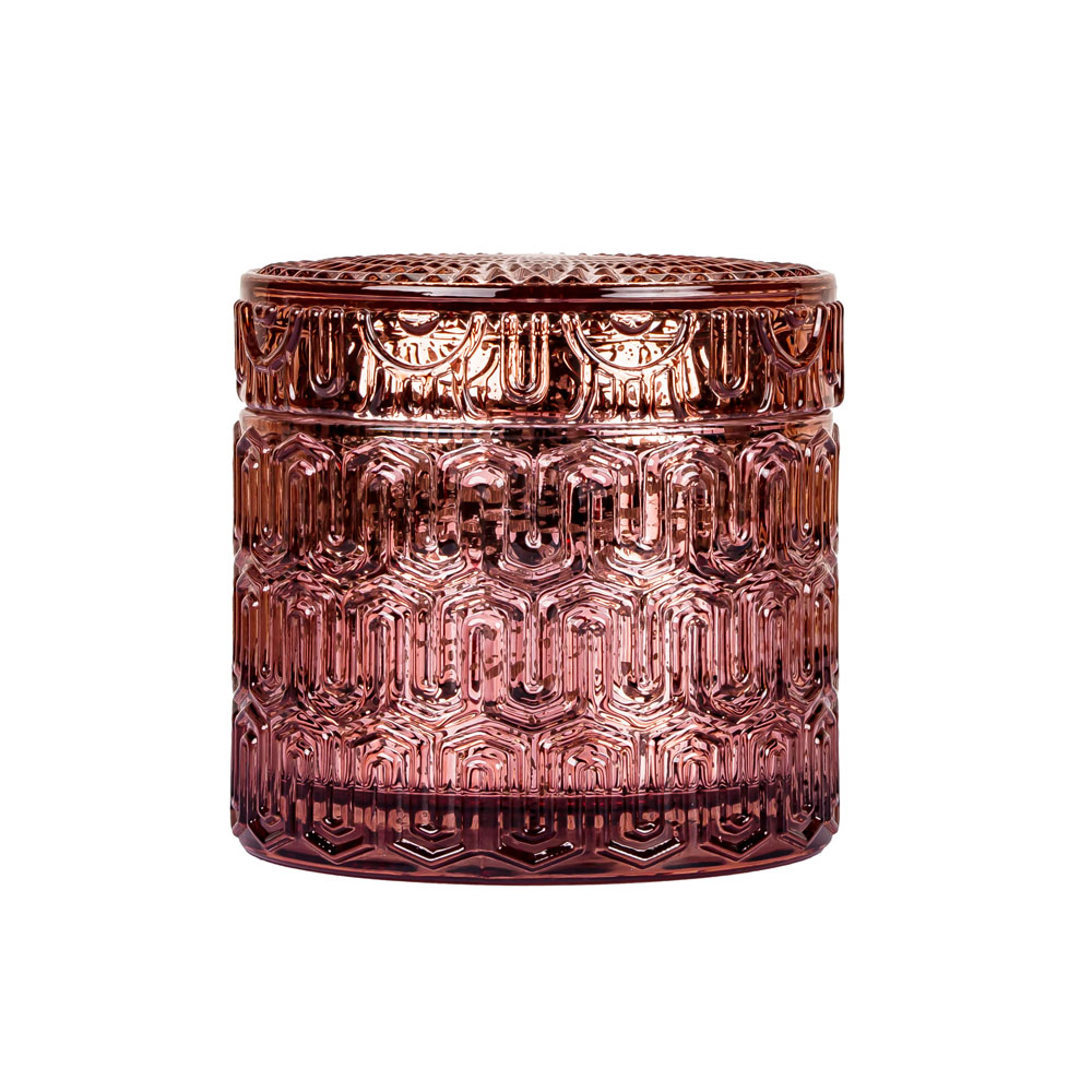 Textured Mercury Candle Jar With Lid 6OZ