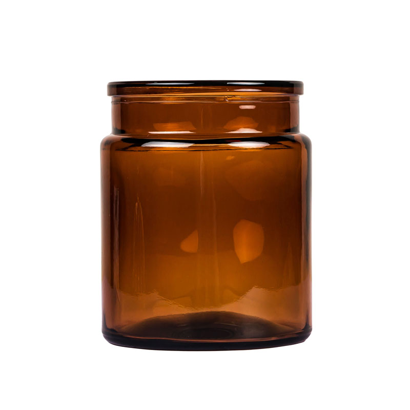 Empty Amber Glass Candle Jar For Scented Candles