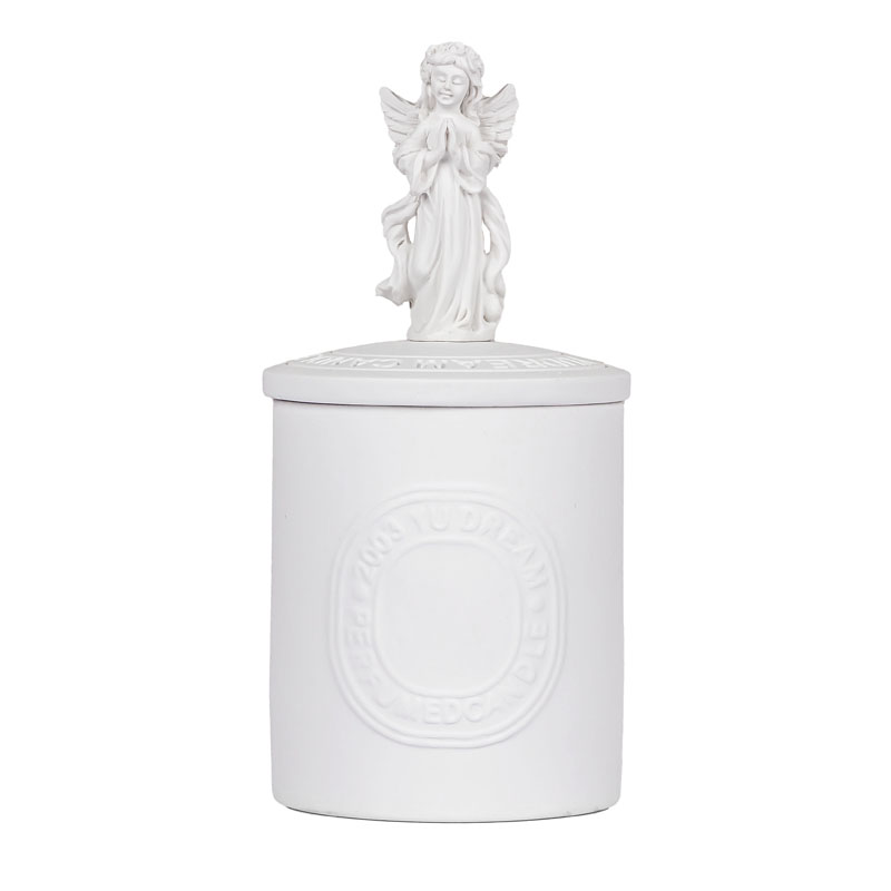5oz Porcelain Votive Candle Jar With Lid White