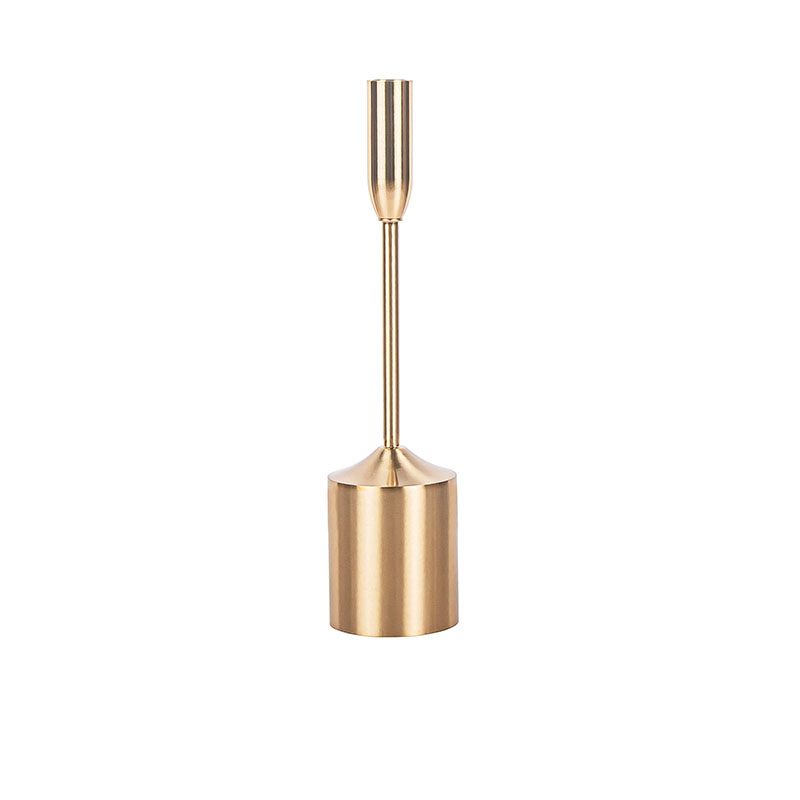 Metallic Brass Pillar Candle Holder 11.42