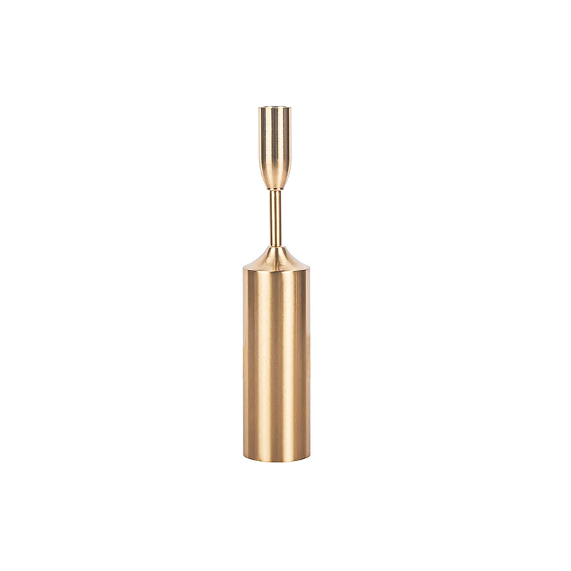 Gold Brass Pillar Candle Stand 10.16