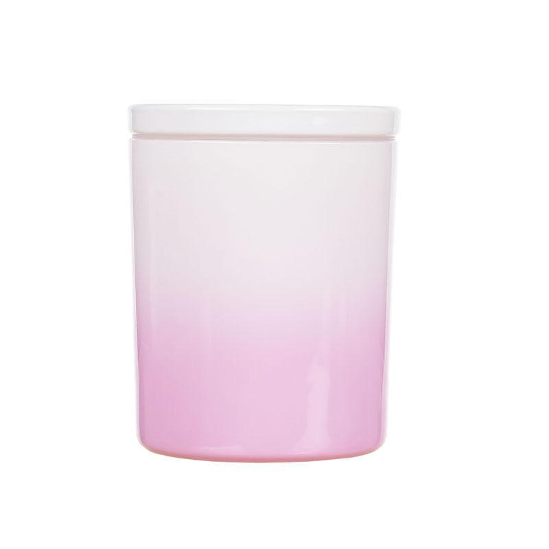 Bulk 11oz Gradient Sprays Candle Glass Vessel With Lid