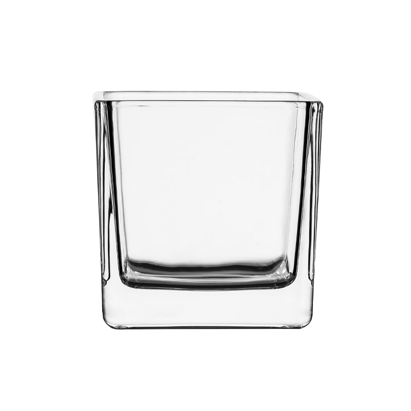 7oz Square Glass Clear Candle Holder for Sale 3.15
