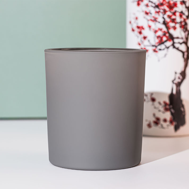 Smoke Matte Glass Candle Jar Empty