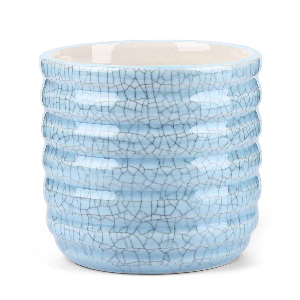 Crazing Blue Ceramic Candle Holder 14oz
