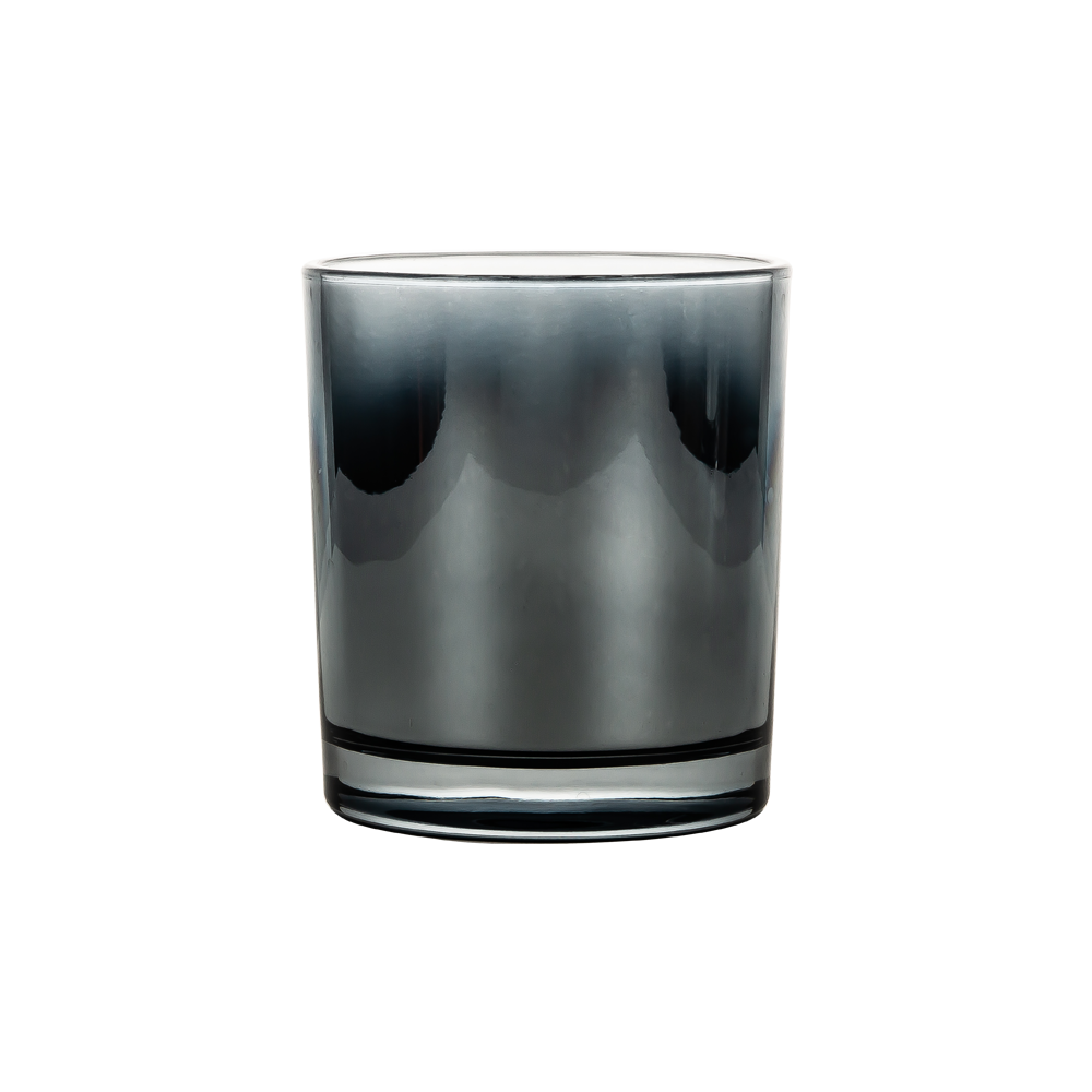 Smoke Metallic Coating Glass Candle Jar Ombre Finish 8oz