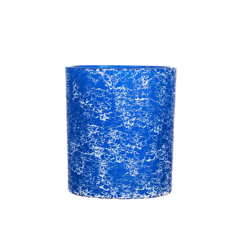 Bulk Blue Colored Glass Candle Jar For Scents Wild Bluebell