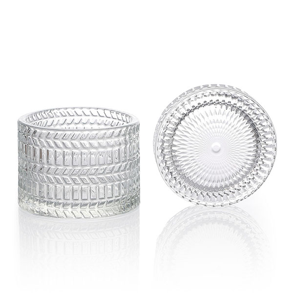 Luxury Plain Candle Glass 7 oz with Glass Lid 