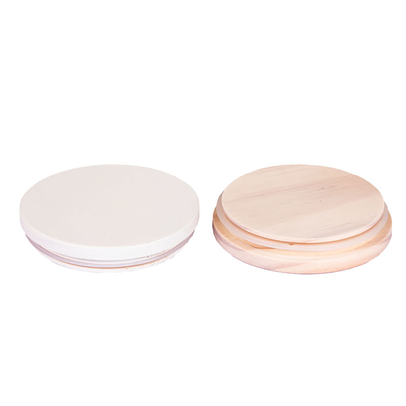 White Wood Lid For 300ml Glass Candle Jar