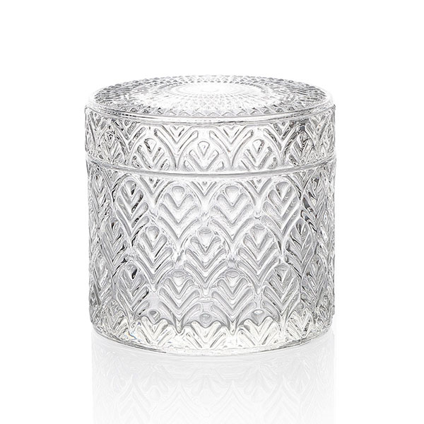 9x6.5cm Elegant Embossed Candle Glass Factory