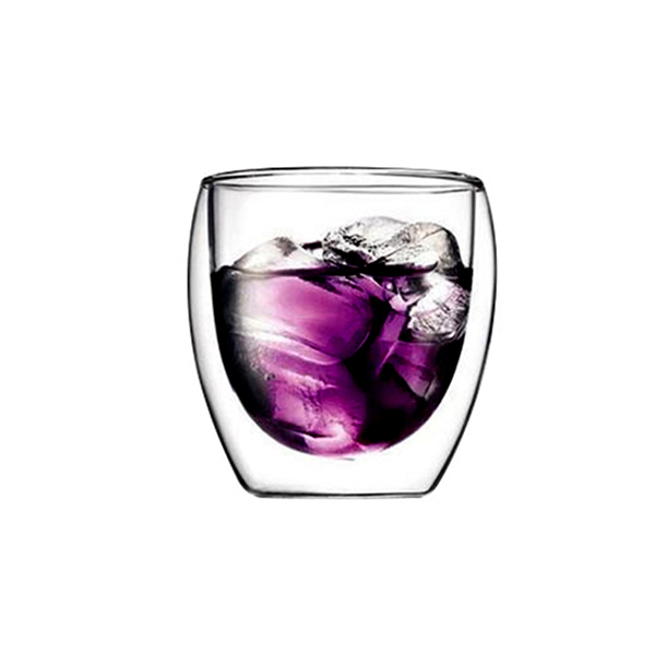 Refrigerator Safe Borosilicate Glass Double Wall Glass 8oz