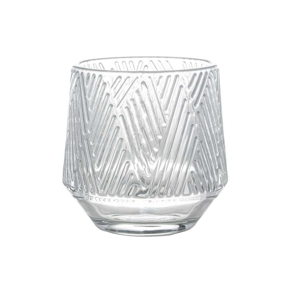 200ml Votive Candle Glass Jar Embossed Pattern