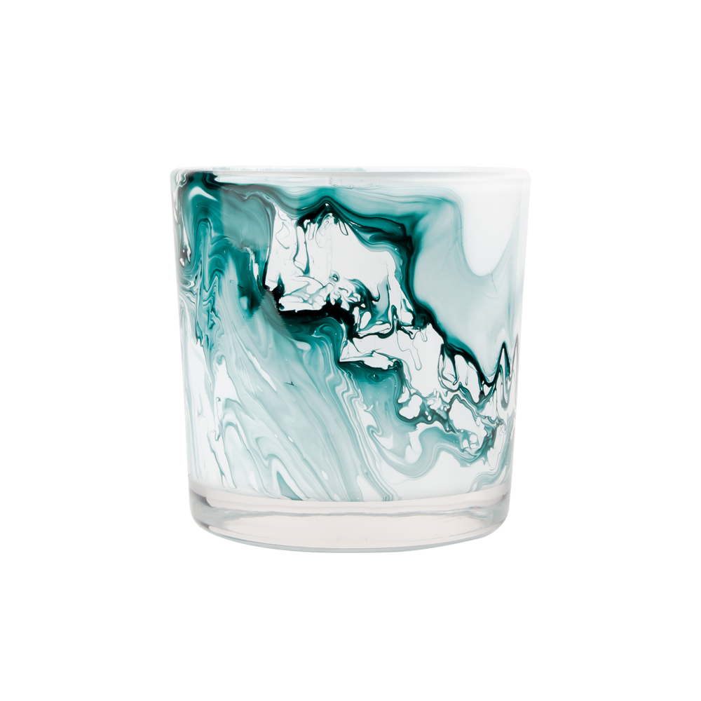 14oz Swirl Glass Candle Holder HandCraft