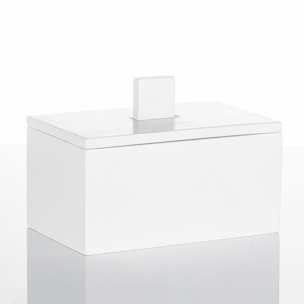 Square 5oz White Cement Candle Holder