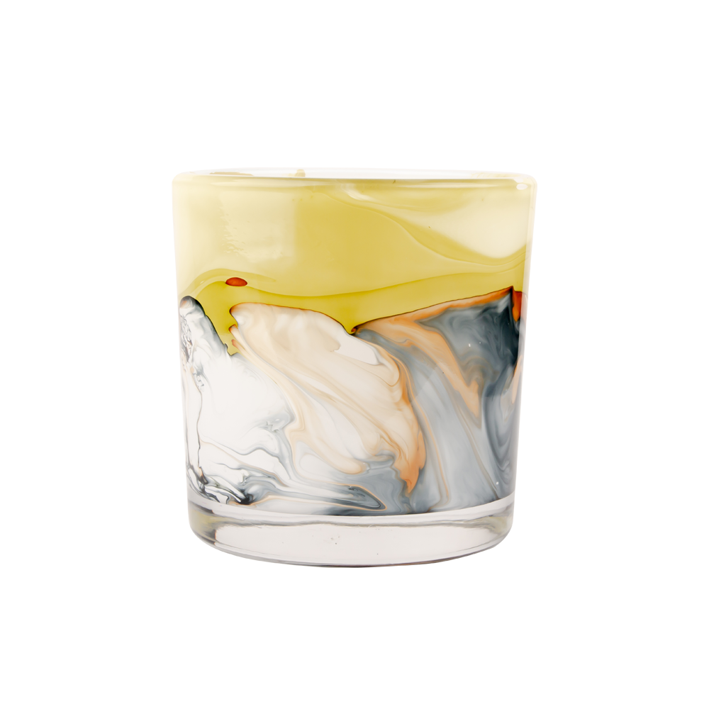 Exclusive Marble Effect Glass Candle Jar For Scented Candles