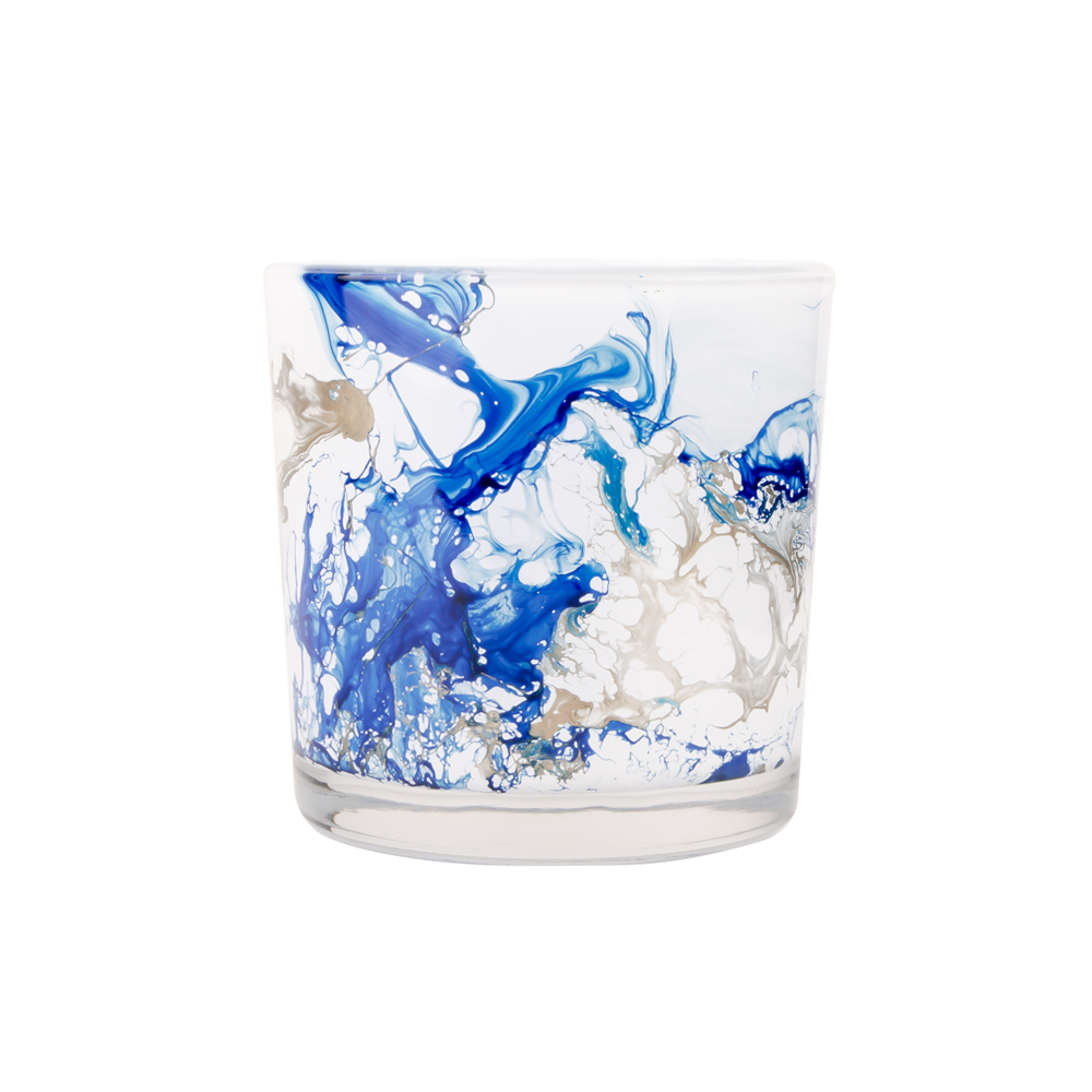 Blue Marble Candle Glass Cup Watercolor Candle Jar Wholesale