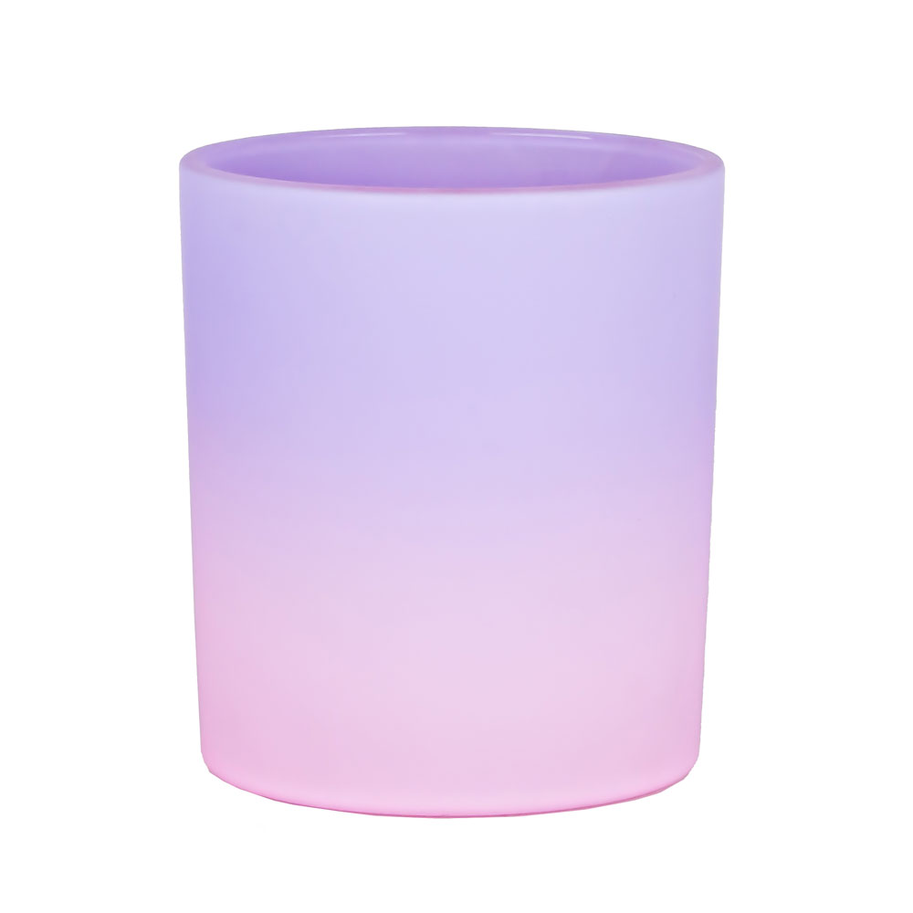 Matte Ombre Colored Votive Glass Candle Jar For Lavender Candles