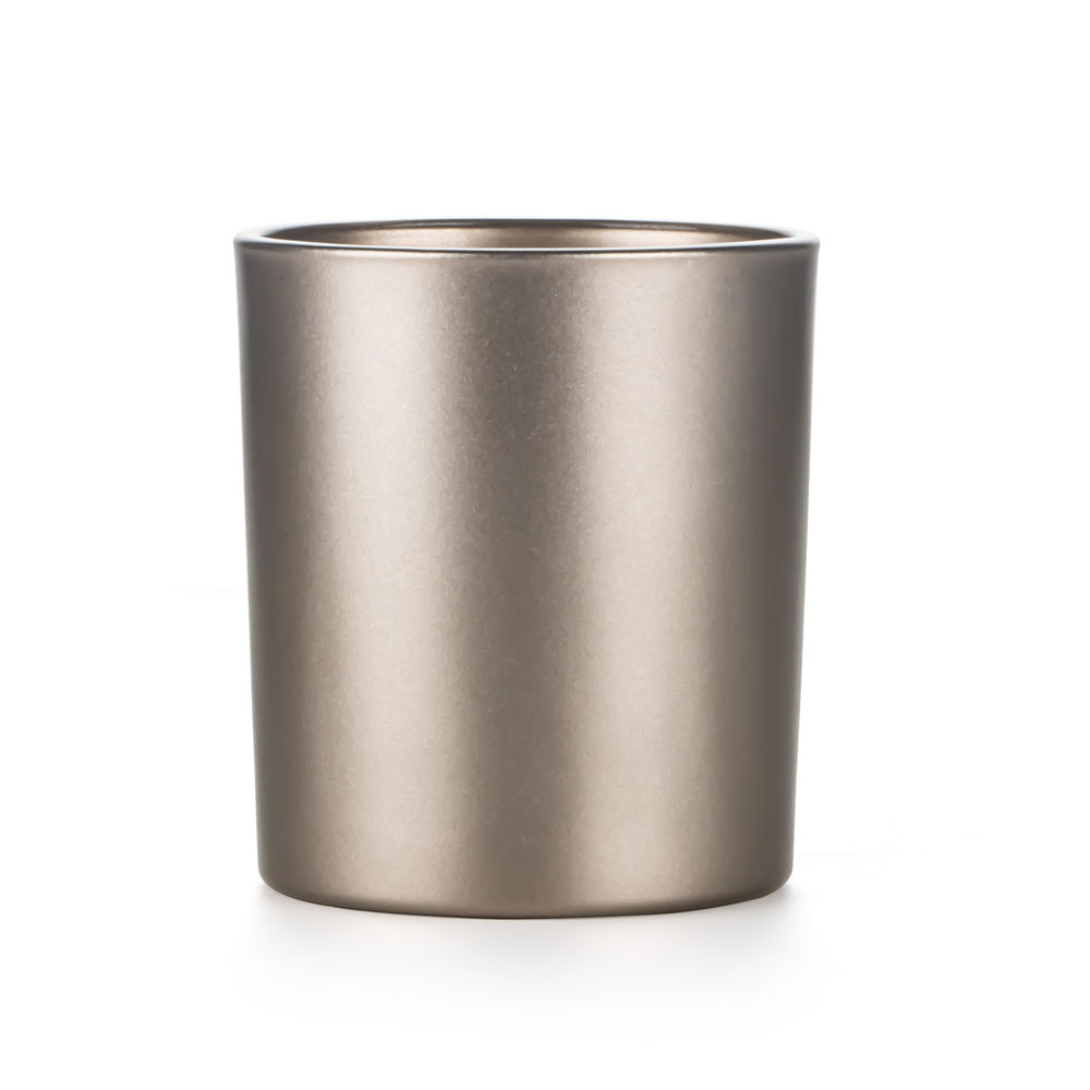 Metallic Lacquered Gold Glass Candle Jar For Candle Making