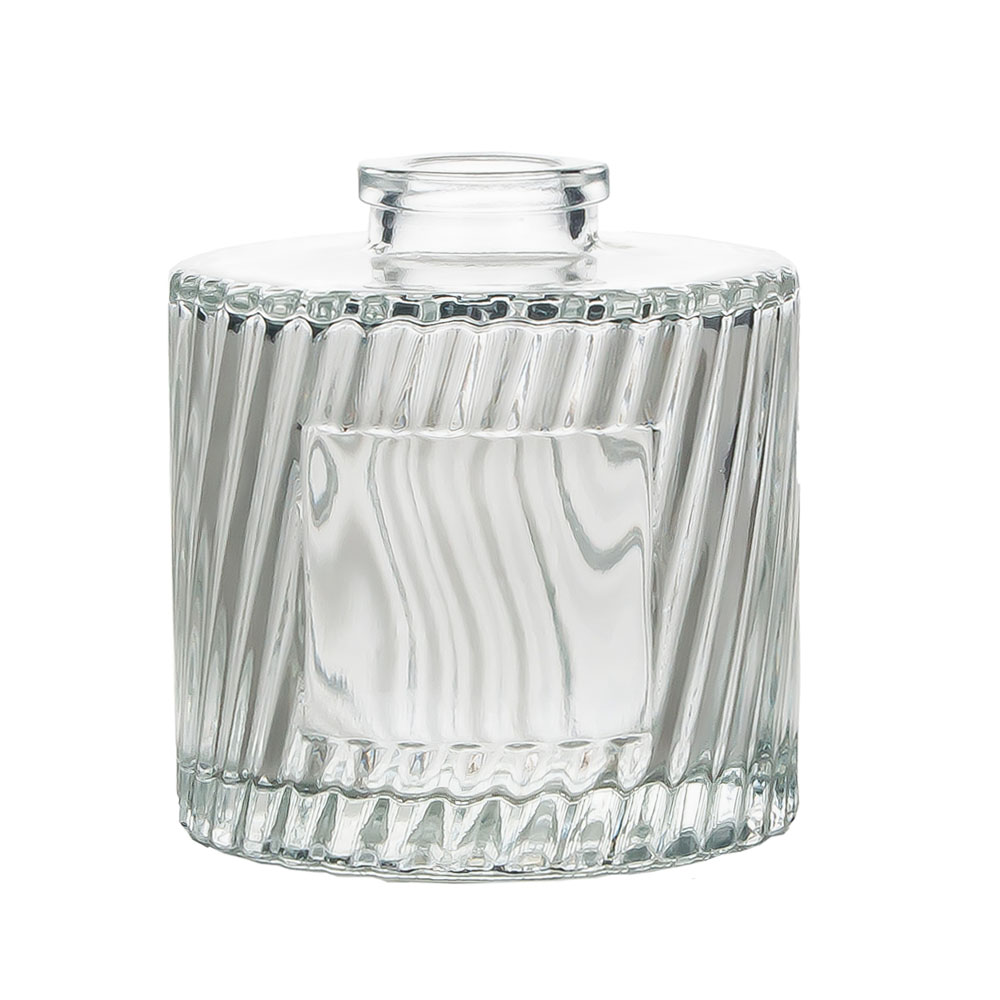 Stripe Pattern Custom Clear Diffuser Glass Bottle 6oz