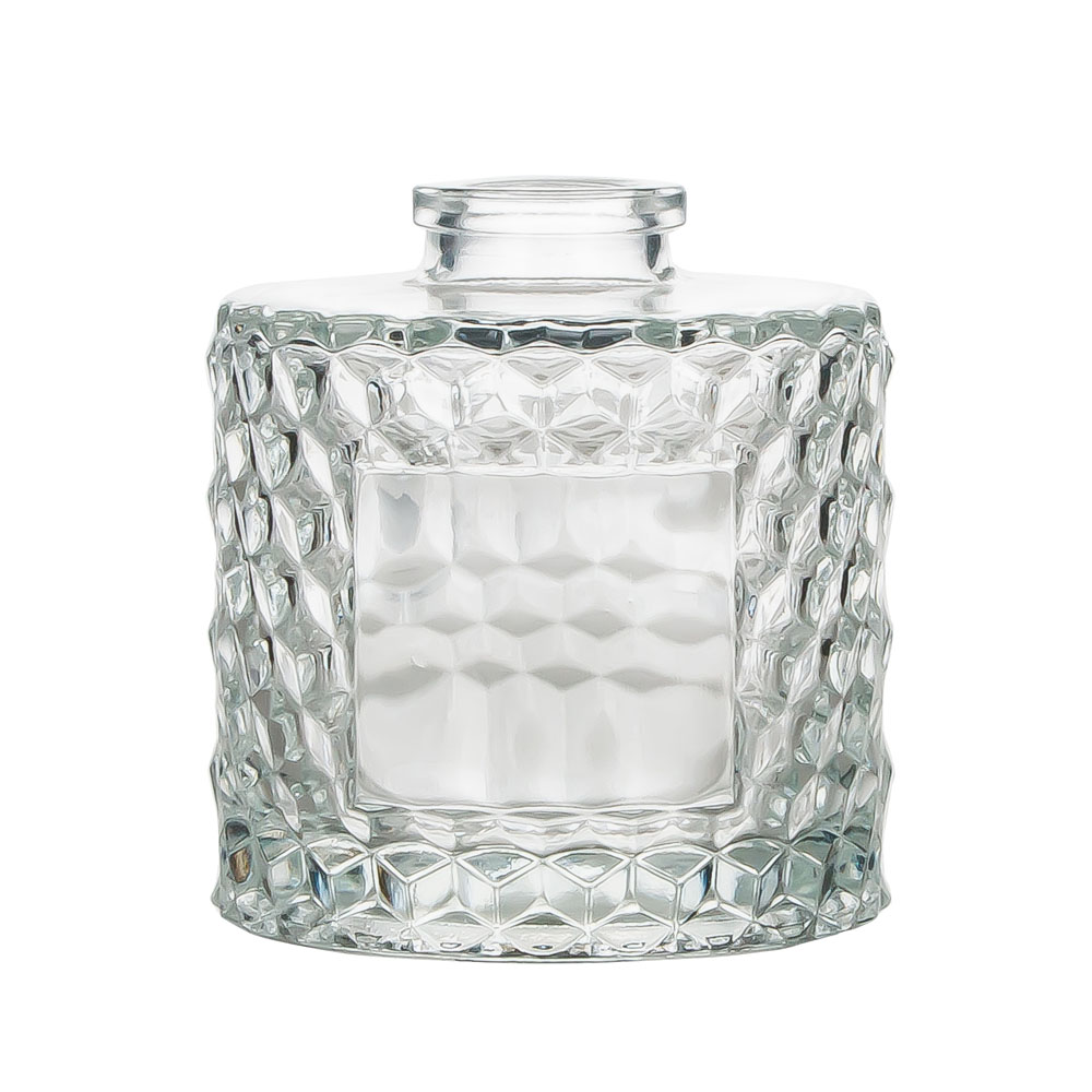 Diamond Cut Glass Diffuser Bottle With Custom Brand Area 6oz