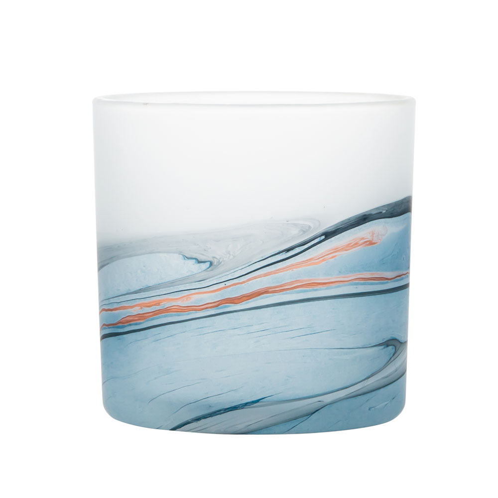 Swirl Matte Painting Watercolor Custom Candle Jar 19oz