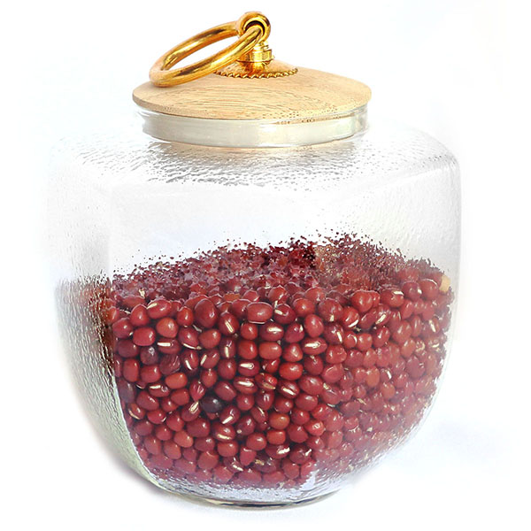 19oz Hammered Canister Hexagon Borosicate Glass Canister