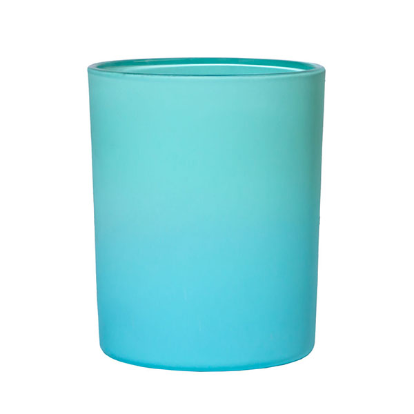 8oz Light Green Matte Gradient Candle Glass for Scent Wild Mint