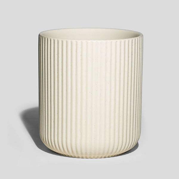 10oz Pleated Cream Ceramic Jars Empty for Scented Candles