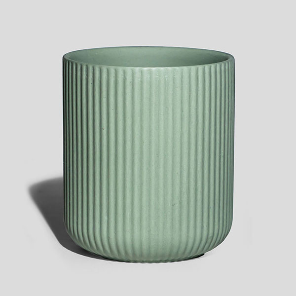 10oz Soft Green Pleated Ceramic Jars Empty Homeware Product