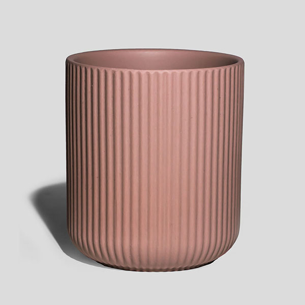 10oz Ochre Pleated Ceramic Jars Empty Candle Vessels