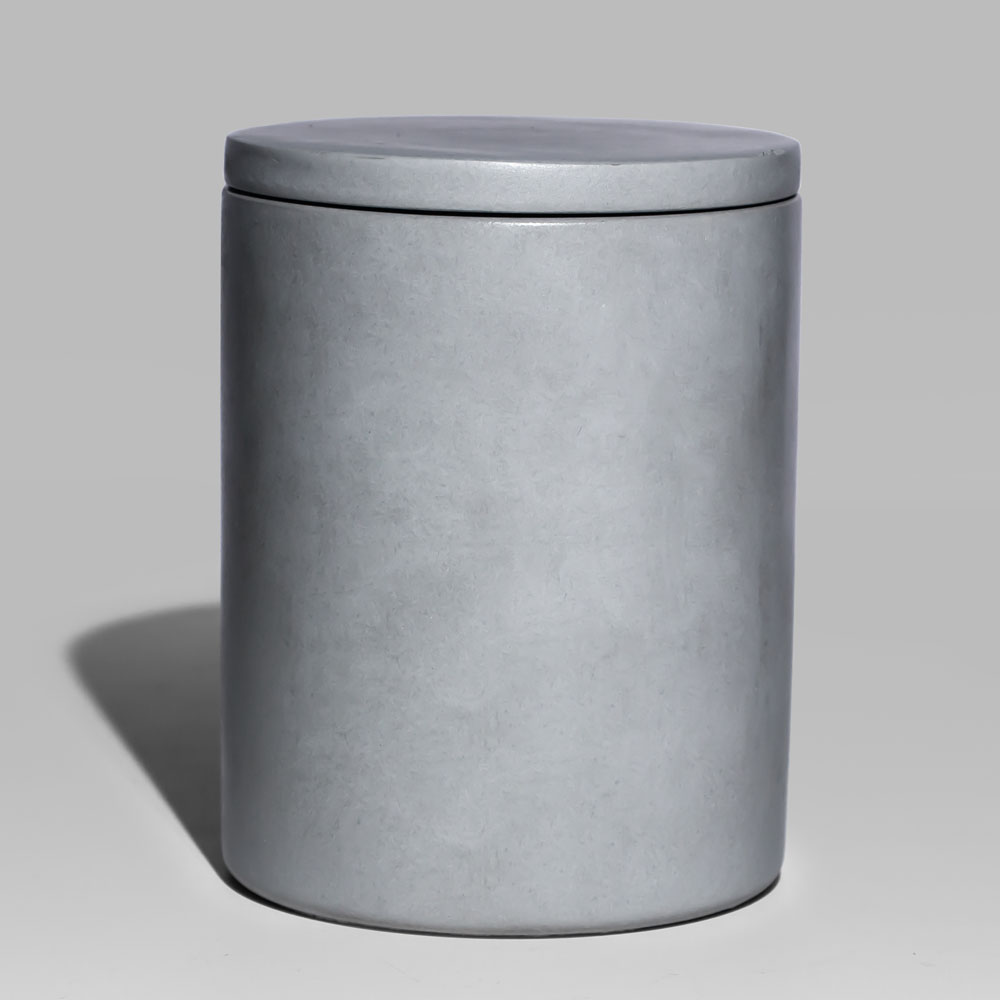 Grey Concrete Candle Jar With Lid 11oz